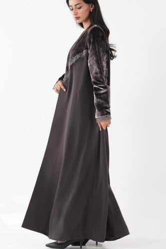 تسليم فوري - بليزر مخمل بني فرنسي #123