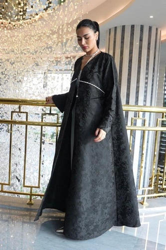 تسليم فوري عبايه تفته هندي أسود بشك لولو - تسليم ف...