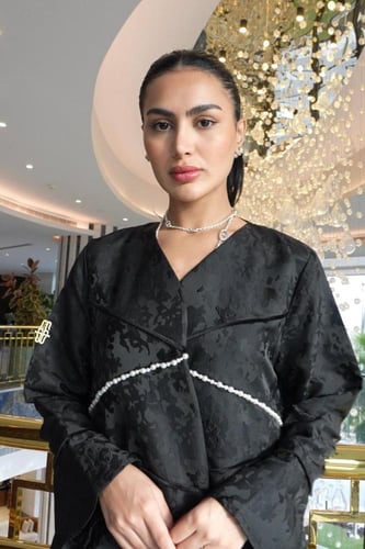 تسليم فوري عبايه تفته هندي أسود بشك لولو - تسليم ف...