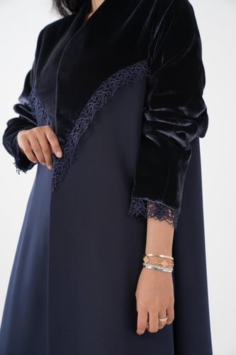 تسليم فوري - بليزر مخمل كحلي فرنسي #122