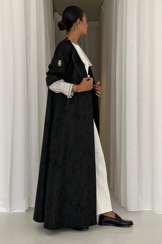 عباية تفتة هندي وقميص لنن - تسليم فوري#780