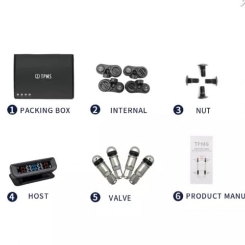 جهاز مراقبة ضغط الإطارات تثبيت على القزاز مع 4 حسا...