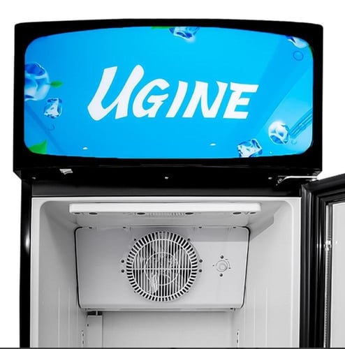 ثلاجة عرض يوجين 382 لتر 13.4 قدم – باب زجاج اسود