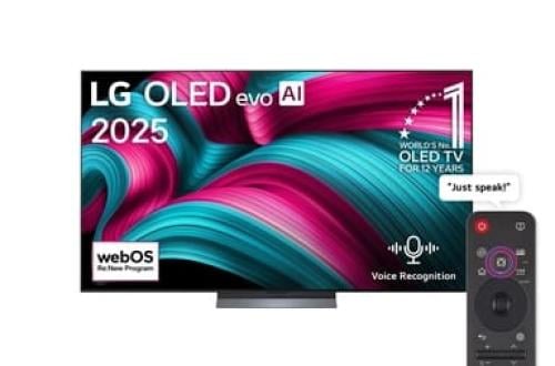 شاشة إل جي أوليد إيفو AI C5 حجم 65 بوصة 4K بمعدل ت...