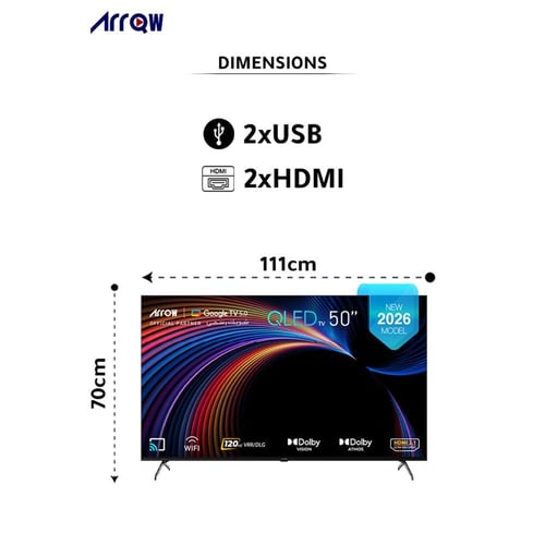 تلفزيون كيو إل إي دي 4K ذكي 50 بوصة أركيو بنظام تل...
