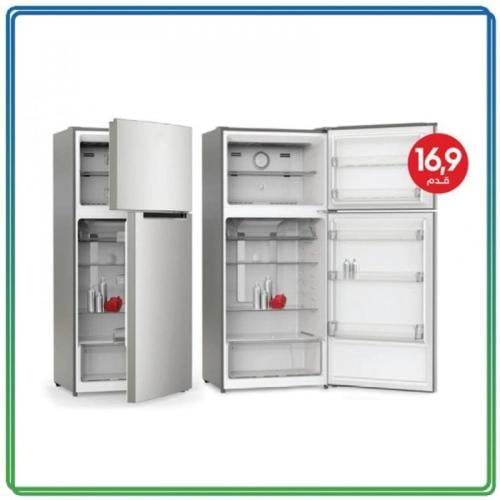 ثلاجة جنرال جولدي 490 لتر - 16.9 قدم بابين استيل ب...