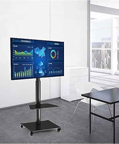 حامل تلفزيون احترافي من الستيل برف قابل للتعديل لا...