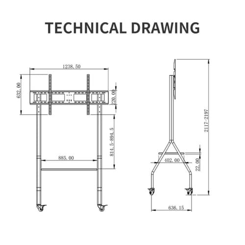 حمود عربة تلفزيون حديثة شديدة التحمل، المادة: ستيل...