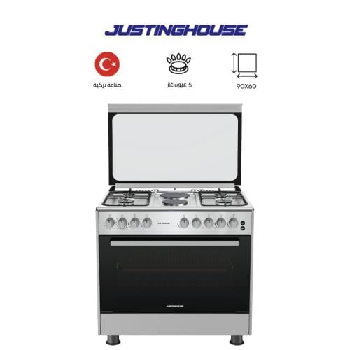 فرن جستنج هاوس , 90*60 , 4 عيون غاز و2 كهرباء - JS...