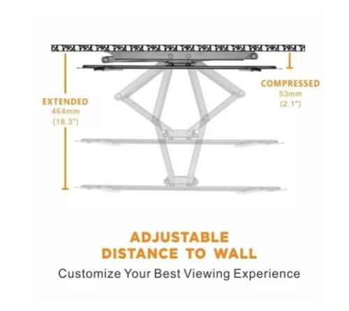 حامل تلفزيون كلاسيكي كامل الحركة على الحائط لمعظم...