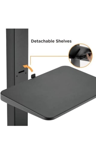 , حامل تلفزيون ارضي مع رفوف مزدوجة يدعم معظم اجهزة...