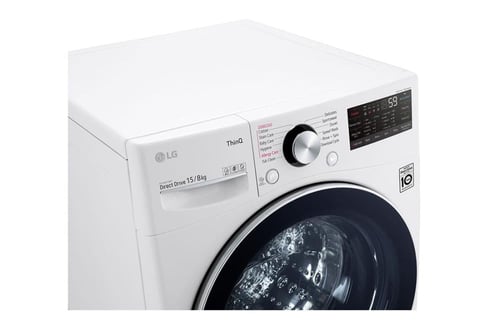 غسالة اتوماتيك ال جى امامية 15 كيلو تنشيف 100% ابي...