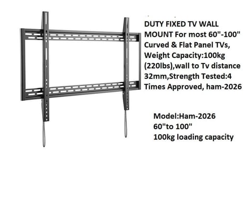 حامل جداري ثابت يحمل من 60-100 بوصه قوي و متين