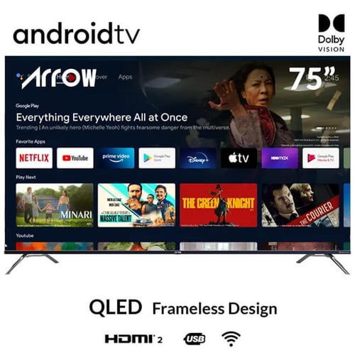 تلفزيون ARRQW ‎75‎ بوصة QLED بدقة ‎4K‎، نظام Googl...