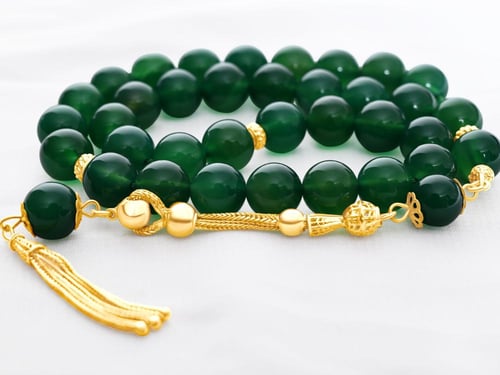 سبحة العقيق الأخضر ملكي