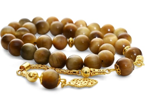 سبحة عين النمر الذهبي