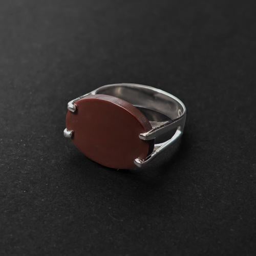 خاتم الحجر الكبدي الملكي – فضة إسترليني 925