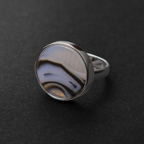 خاتم عقيق طبيعي ملكي – فضة 925