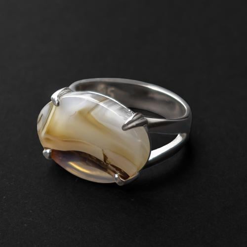 خاتم ملكي العقيق الطبيعي الفاخر – فضة إسترليني 925