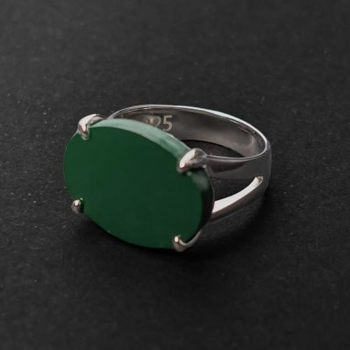 خاتم إيناميل أخضر ملكي – فضة 925