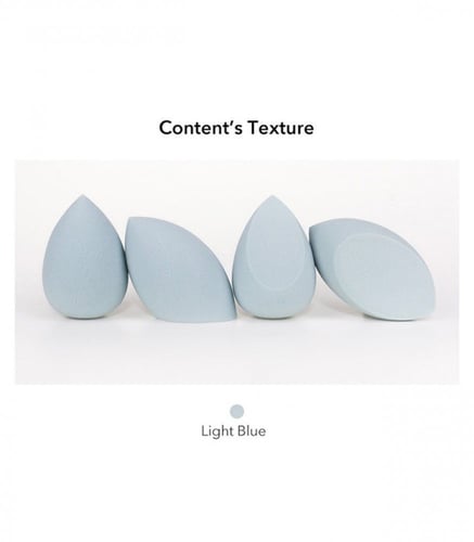 طقم اسفنجة مكياج من او تو او ازرق فاتح 4 قطع