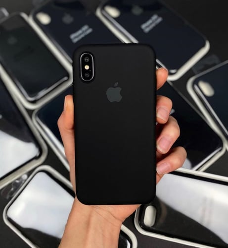 كفر ايفون سيليكون أسود Black silicone case for iPh...