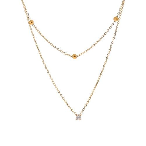 Zircon Necklace in 18k Gold Plated