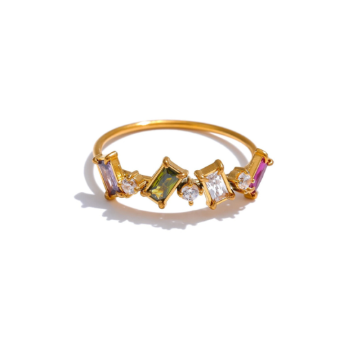 Zirconia Ring in 18K Gold Plated