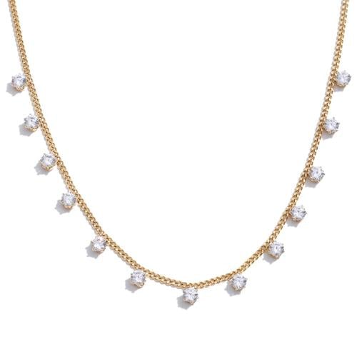 Zircon Necklace in 18k Gold Plated