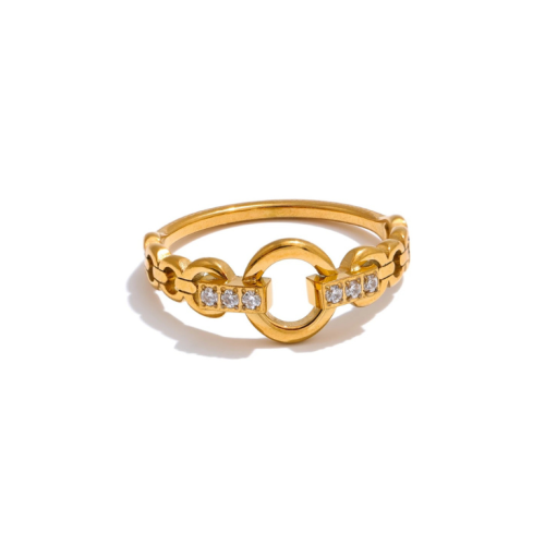 Zirconia Ring in 18K Gold Plated