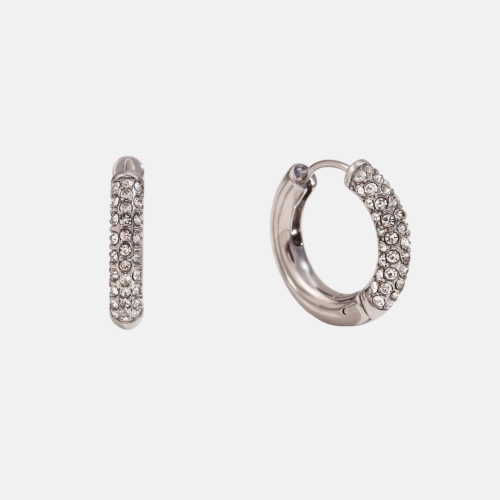 Zirconia Gold Plated Hoop Earrings