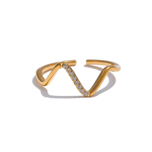 Zirconia Ring in 18K Gold Plated