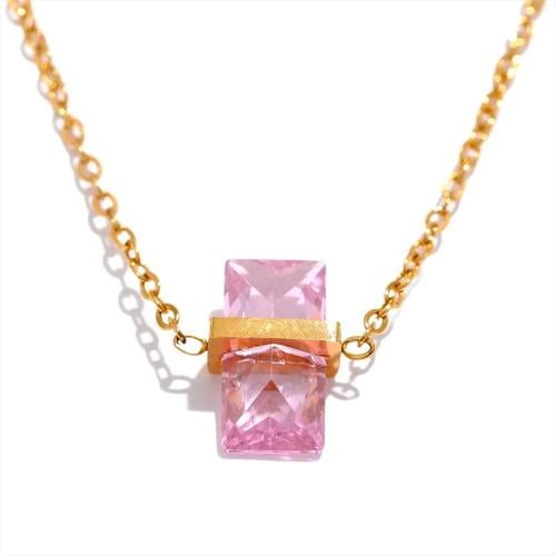 Zircon Necklace in 18k Gold Plated