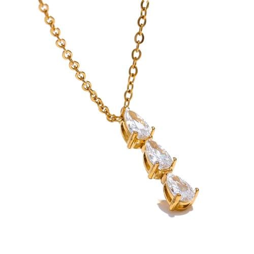 Zircon Necklace in 18k Gold Plated