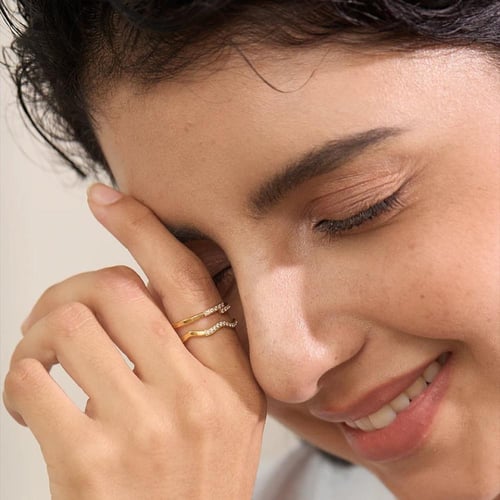 Zirconia Ring in 18K Gold Plated