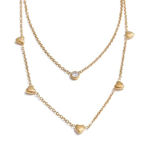 Zircon Necklace in 18k Gold Plated