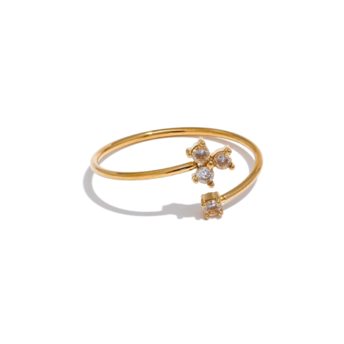Flower Open Ring in 18K Gold Plated