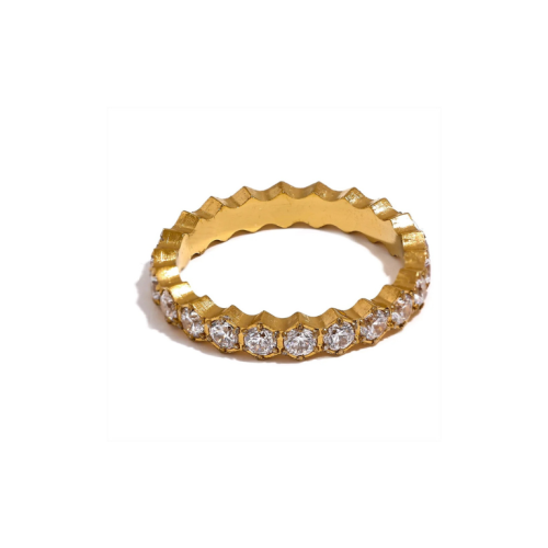 Zirconia Ring in 18K Gold Plated