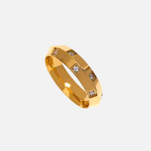 Circle Zirconia Ring in 18K Gold Plated