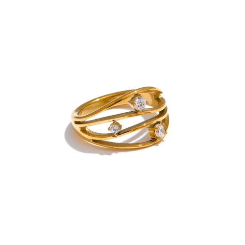 Zirconia Ring in 18K Gold Plated