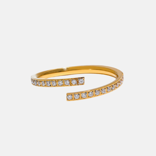 Zirconia Open Ring in 18K Gold Plated