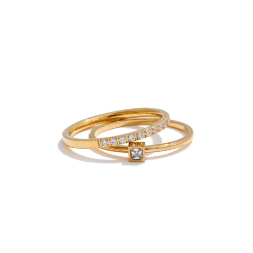 Zirconia Ring in 18K Gold Plated