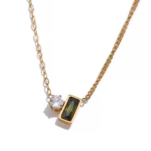 Zircon Necklace in 18k Gold Plated