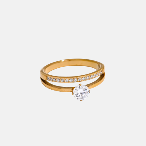 Circle Zirconia Ring in 18K Gold Plated
