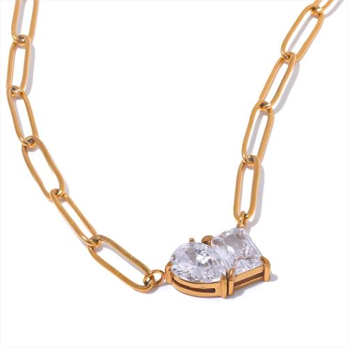 Zircon Necklace in 18k Gold Plated
