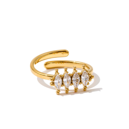 Zirconia Ring in 18K Gold Plated