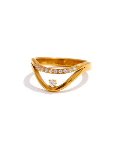 Zirconia Ring in 18K Gold Plated