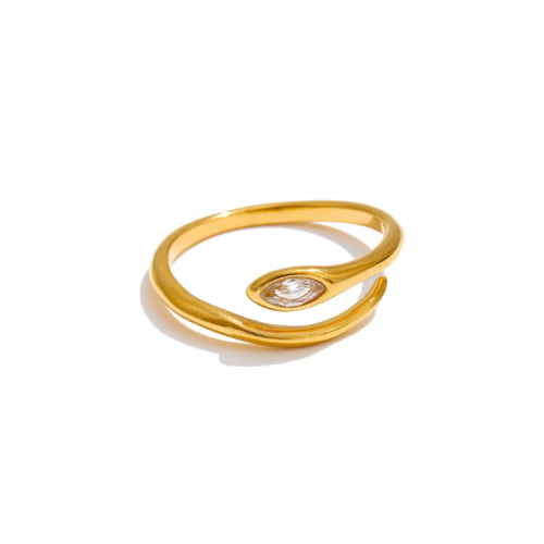 Zirconia Ring in 18K Gold Plated