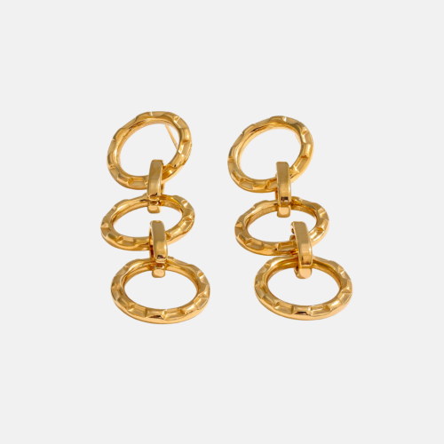 Baguette Drop Earrings in 18K Gold Plated