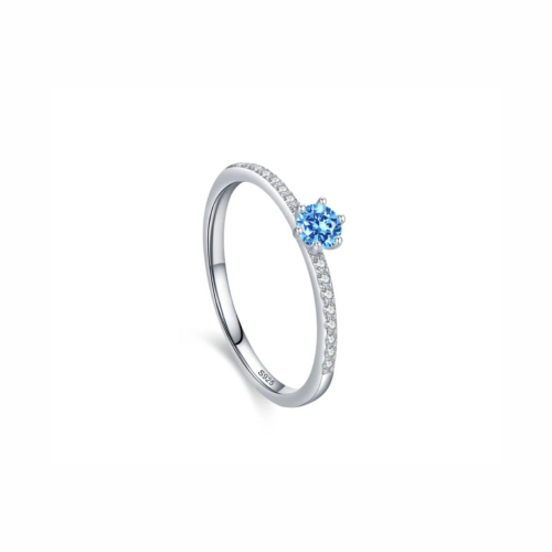 خاتم من الفضة الخالصة عيار 925 مطلي روديوم مرصع با...